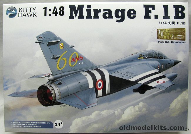 Kitty Hawk 1/48 Mirage F.1B (F-1B) - With PE Parts, KH80112 plastic model kit